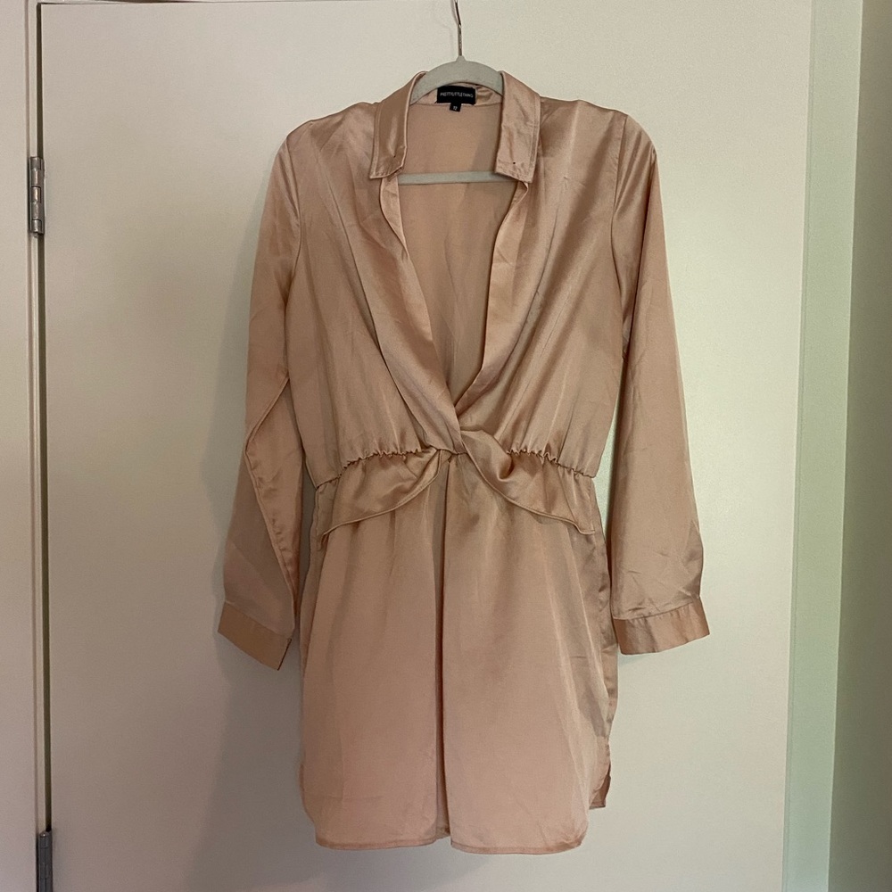 Rose Gold Low Cut Dress